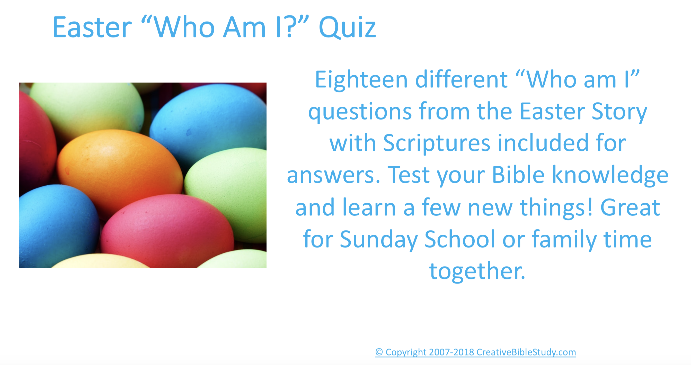 An Easter Quiz Game Kids Youth Adults