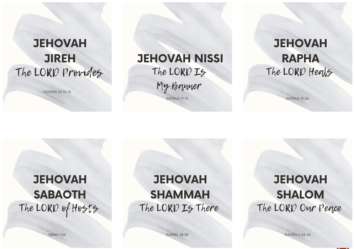 Jehovah names of God Bible verses