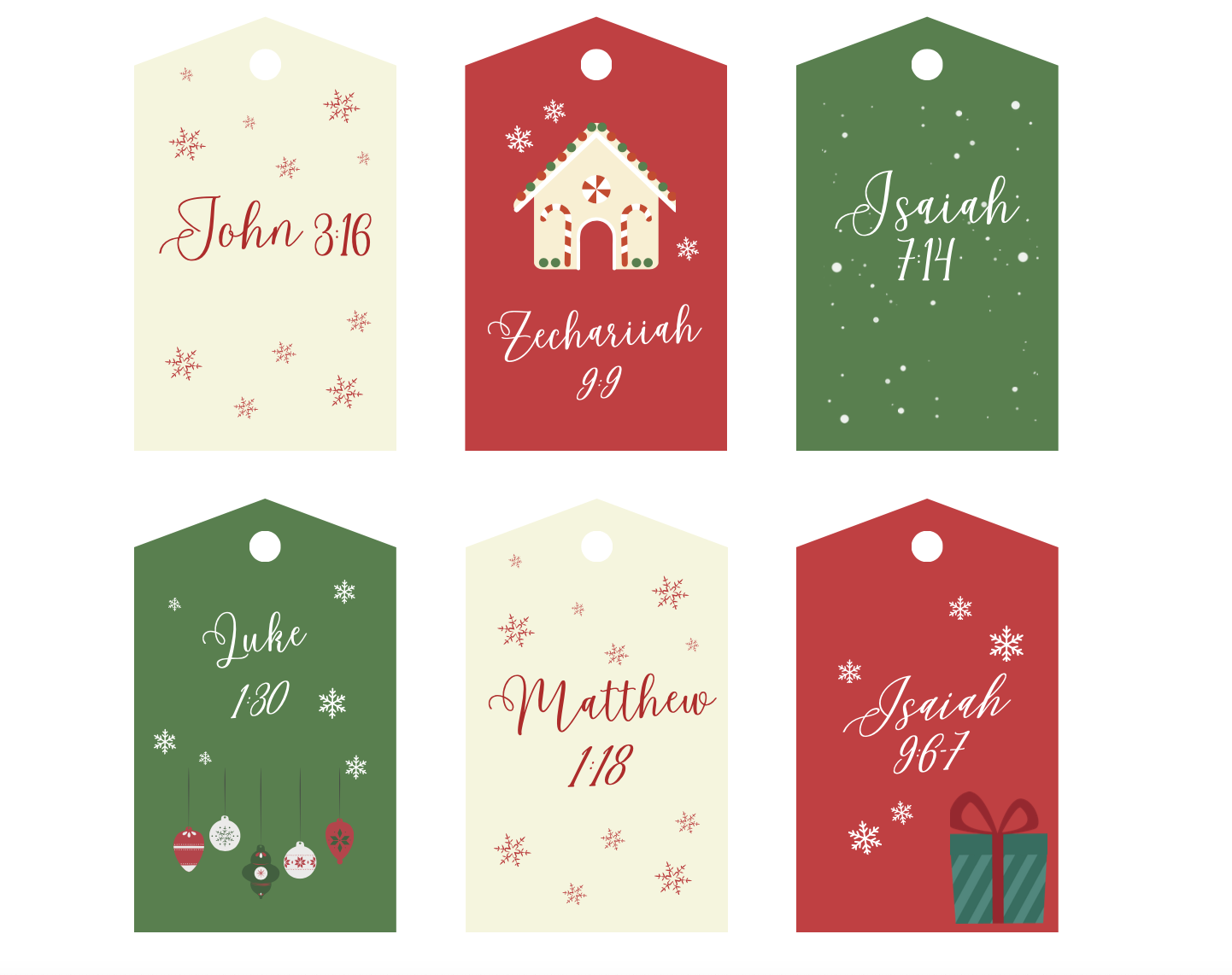 Christmas Scripture tags